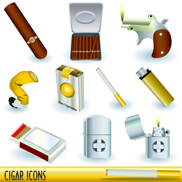 free vector Series vector cigarette lighters